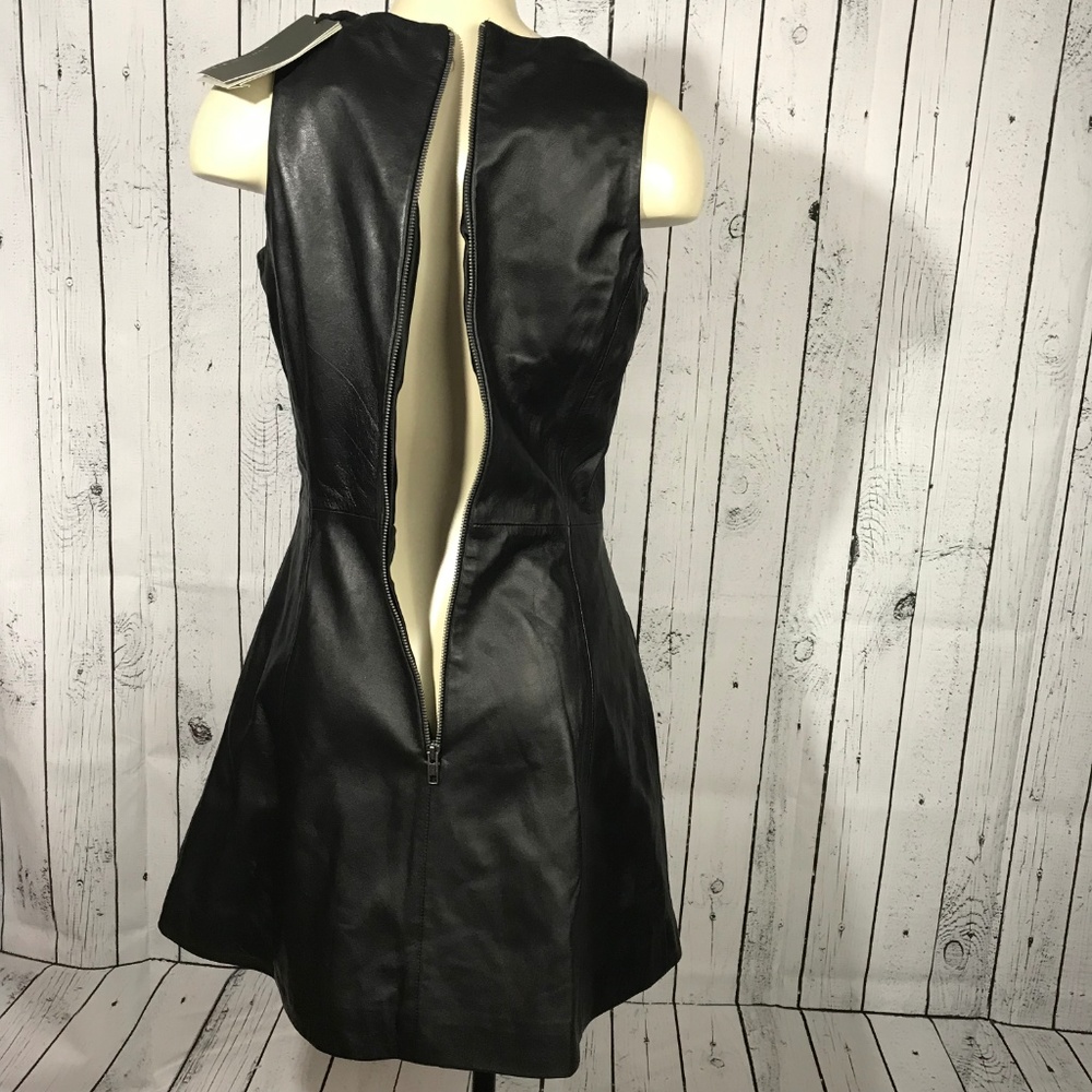 NWT Muubaa Agden soft beautiful high quality lamb leather black mini dress - Picture 6 of 8